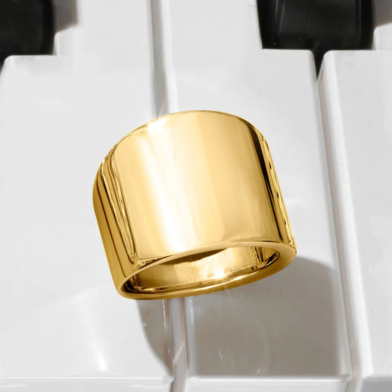 Italian 14kt Yellow Gold Wide Polished Ring