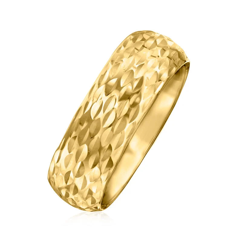 Italian 14kt Yellow Gold Sparkle-Pattern Ring