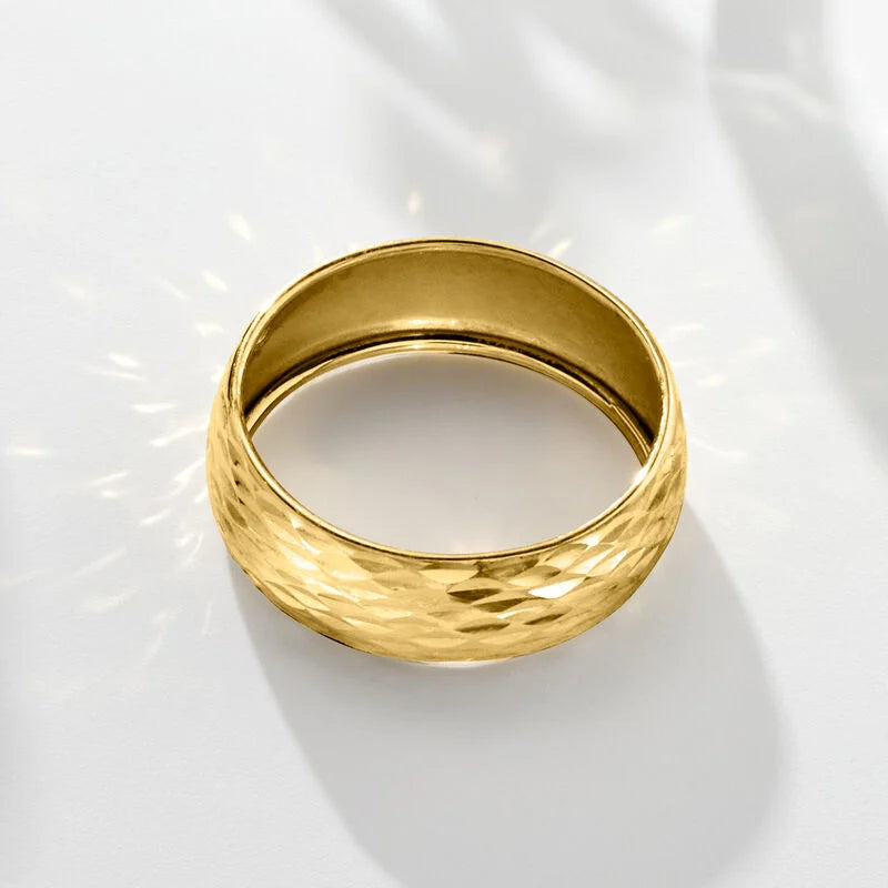 Italian 14kt Yellow Gold Sparkle-Pattern Ring