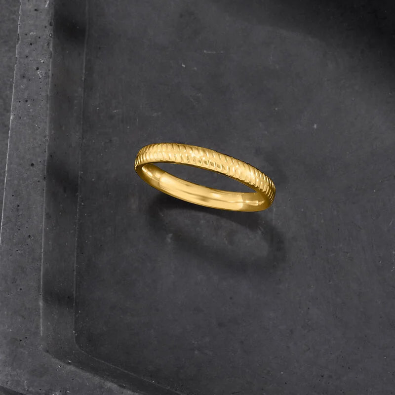 Italian 14kt Yellow Gold Textured Ring