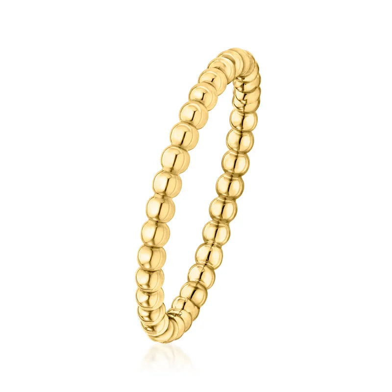 Italian 2mm 14kt Yellow Gold Bead Ring