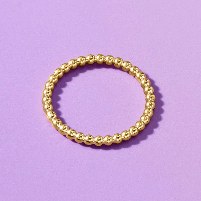 Italian 2mm 14kt Yellow Gold Bead Ring