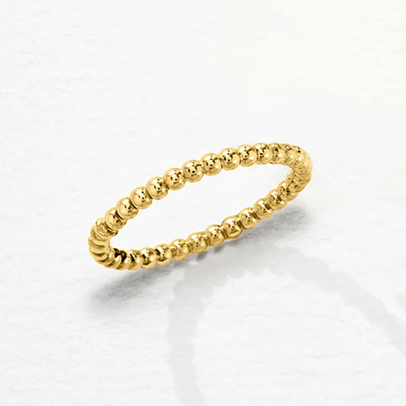 Italian 2mm 14kt Yellow Gold Bead Ring