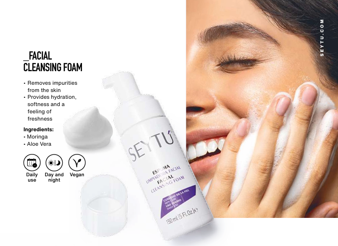Product benefits of the facial cleansing foam by SEYTU