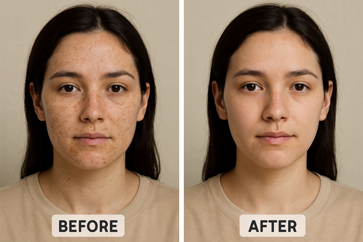 Before and after photo SEYTU darkspot gel
