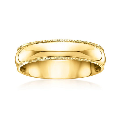 Men's 5mm 14kt Yellow Gold Milgrain Band