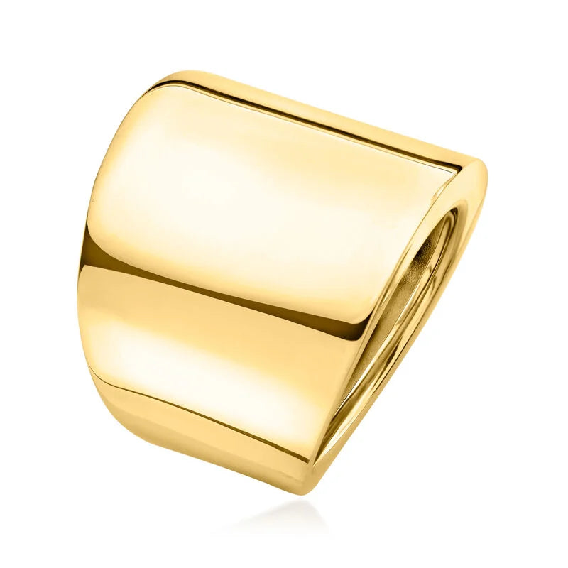 Italian 14kt Yellow Gold Wide Polished Ring