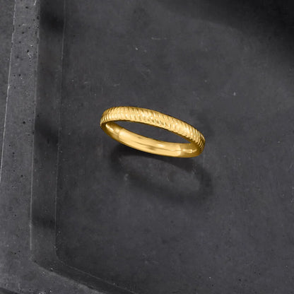 Italian 14kt Yellow Gold Textured Ring