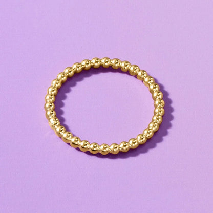 Italian 2mm 14kt Yellow Gold Bead Ring